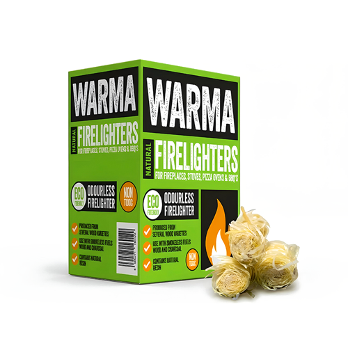 Warma Eco Wood Wool Firelighters Slim Pack 30 Natural Fire Starter