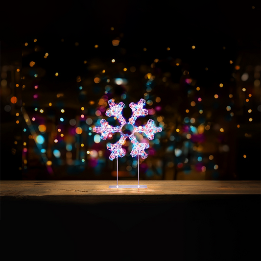 Premier 720 LED White Multi Table Top Snowflake 45cm Indoor Christmas Decor