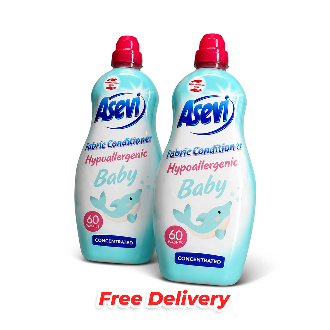 Asevi Baby Fabric Conditioner 60 Wash Bundle Sensitive Skin Laundry Softener