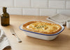 FALCON ENAMEL PIE DISH STEAK PUDDING ASHET BAKE BAKING OBLONG OVEN WHITE TIN NEW