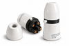 B22 Lamp Holder with Switch BC Bayonet Bulb Cap 3/8 Threaded Bottom Entry White