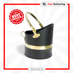 Manor Warwick Fireplace Helmet Black Brass Fire Guard Hearth Safety Slim