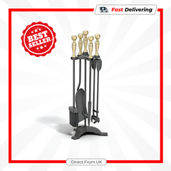 Manor Companion Set Black Antique Fireplace Tools Slim Elegant Hearth Kit
