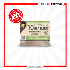 Zip Natural Heatlog 10 Pack Eco Friendly Sugarcane Logs Wood Burner Slim