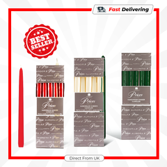 Price's Candles Venetian Red Dinner Candles 10" Pack of 10 Elegant Taper Set