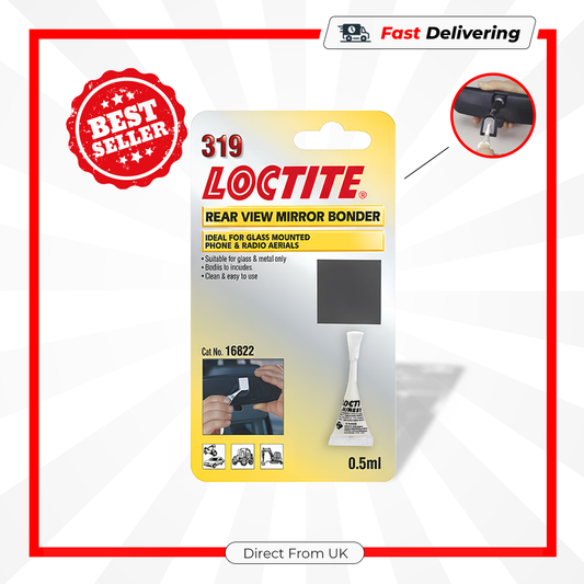 Loctite Rear View Mirror Bonder 0.5ml Shot Car Windscreen Adhesive Repair