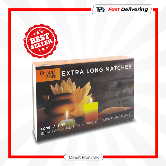 Bryant & May Extra Long Safety Matches 45 Pack Candles, Fireplaces, BBQ