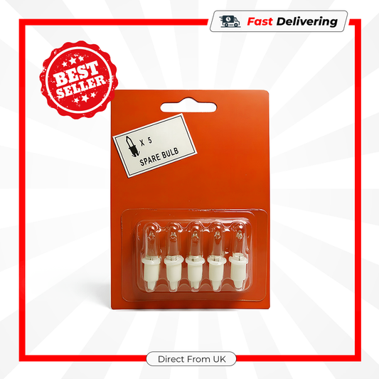 Premier 7.3V 0.53W Clear Replacement Bulbs Pack of 5 for Christmas Lights