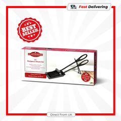 Hearth & Home Fireside Dustpan & Brush Set 15" Black Fireplace Coal Wood Ash