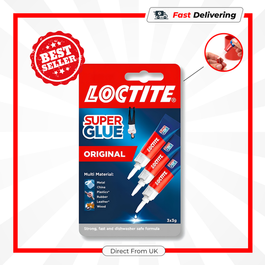 Loctite Maxi Trio Super Glue Liquid 3x3g Extra Strong Instant Adhesive Repair