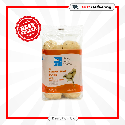 RSPB Fat Balls With Sunflower Hearts Pack 6 High Energy Bird Feeder Treats