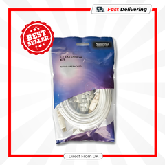 Securlec Slim TV Lead Kit Aerial Cable & Connectors Set Bubble Packed TV Signals