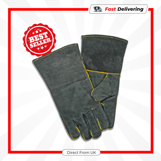 Manor Fireside Gloves Black Heat Resistant Fireplace Stove Safety Gloves