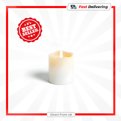 Premier 5cm Cream Flicker LED Wax Candle Realistic Flame Battery Operated