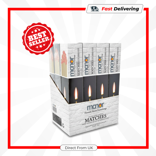 Manor Matches Long Safety Matches for Fireplaces Stoves Candles