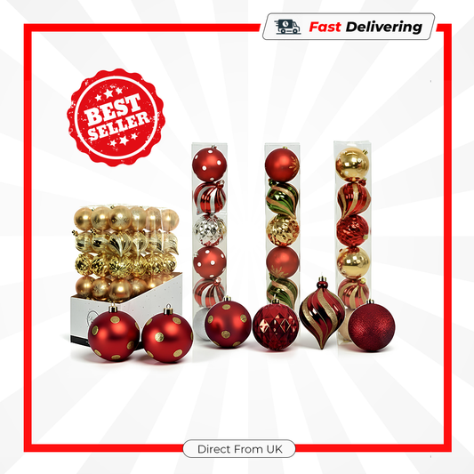 Kaemingk Shatterproof Baubles 15cm Assorted Christmas Tree Ornaments Decor