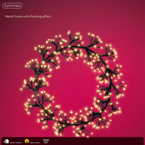 300 LED Black Silver Frame Warm White Christmas Lights Indoor Outdoor Decor
