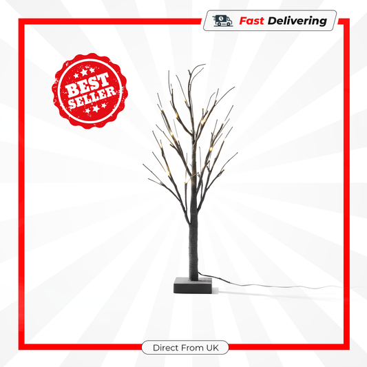 Kaemingk LED Grey Chalk Tree 180/240cm Warm White 96/160 Lights Christmas Decor
