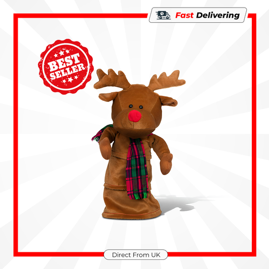 Premier 30cm Battery Operated Dancing Reindeer Animated Christmas Decoration