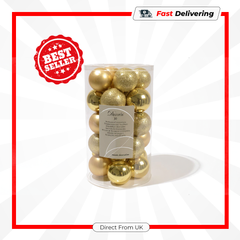 Kaemingk Shatterproof Baubles Pack 30 40/50/60mm Light Gold Mix