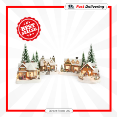 Kaemingk LED Fibre Optic Houses Assorted Designs Christmas Decor Multiple Sizes