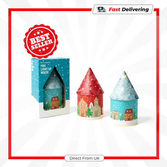 Premier Assorted Lit Paper Houses Christmas LED Decoration Ornament