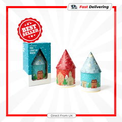 Premier Assorted Lit Paper Houses Christmas LED Decoration Ornament