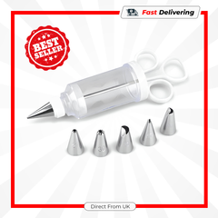 Tala Icing Syringe Set with 6 Nozzles Cake Decorating Baking Tool