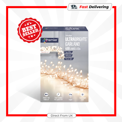 Premier 430 LED Multi Action Ultra Brights Garland Warm White /Rose Gold Wire