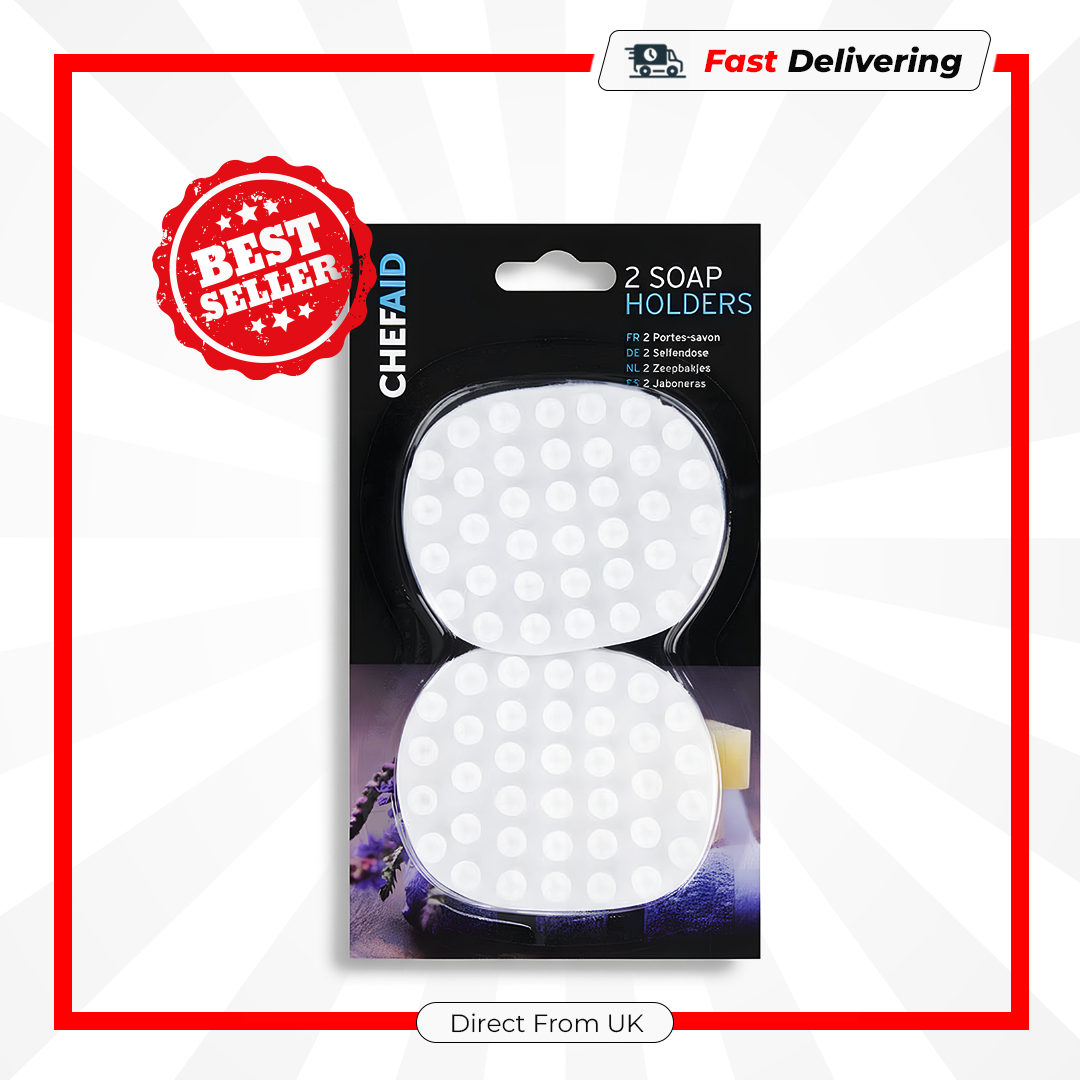 Chef Aid Soap Holders Pack of 2 Bathroom Sink Shower Soap Dish Tray