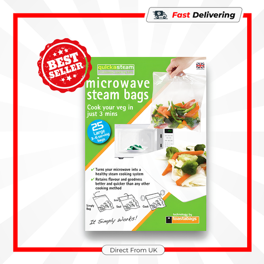 Planit Quickasteam Microwave Steam Bags Large Pack 25 Healthy Cooking