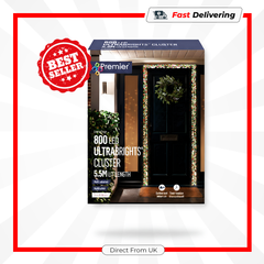Premier 800 LED Rose Gold Ultra Bright Cluster Christmas Lights 5.5 Metre
