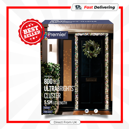 Premier 800 LED Rose Gold Ultra Bright Cluster Rainbow Christmas Lights 5.5m