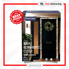 Premier 800 LED Rose Gold Ultra Bright Cluster Rainbow Christmas Lights 5.5m