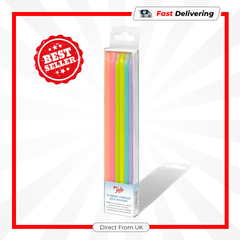 Tala 12 Neon Bright Birthday Candles With Holders Cake Party Supplies Fun