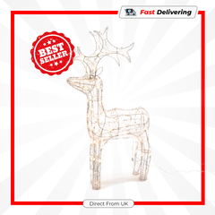 Kaemingk Outdoor LED Acrylic Christmas Deer Decoration 60cm Warm White Lights