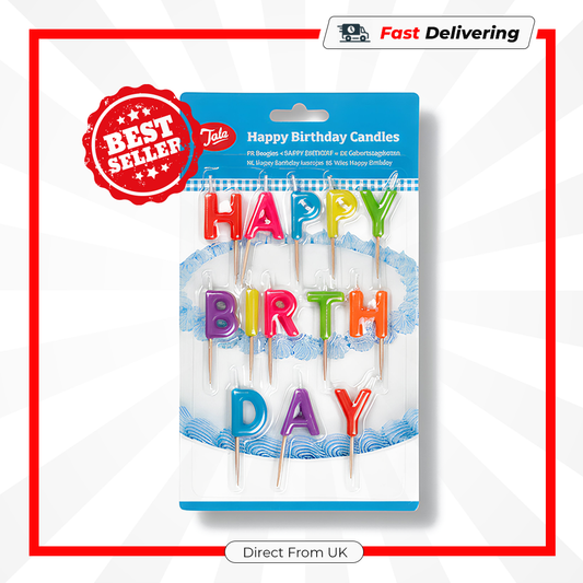 Tala Happy Birthday Candles Gold & Silver Cake Decorations Party Supplies