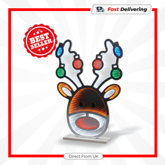 Premier 60cm Stag Head Infinity Mirror Light Up Wall Art Christmas Decoration