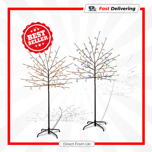 Premier Cherry Tree 1.5m 96 LED Warm White Battery Operated Christmas Decoration