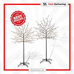 Premier Cherry Tree 1.5m 96 LED Warm White Battery Operated Christmas Decoration