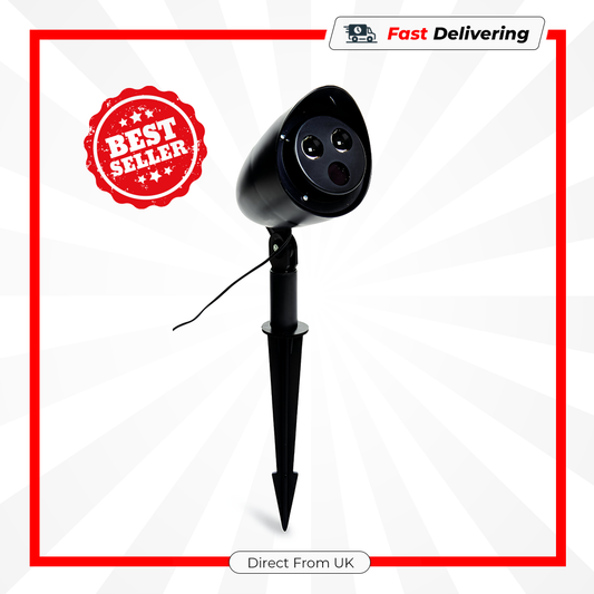 Premier 31cm Animated Colour Projector Santa & Snowman Christmas Light