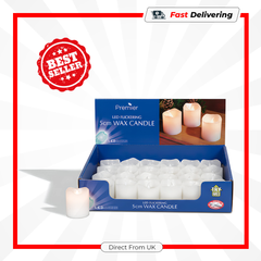 Premier 5cm Cream Flicker LED Wax Candle Realistic Flame Battery Operated