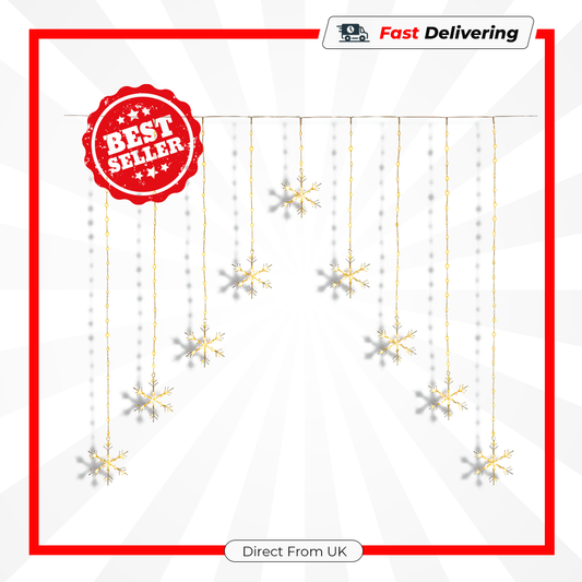 Premier FlexiBrights Snowflake V Curtain Light 267 Warm White LEDs 1.2m