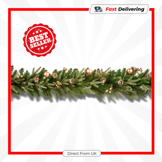 Premier Gold Decorative Garland 1.8m Christmas Tree Mantel Festive Decor