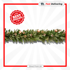 Premier Gold Decorative Garland 1.8m Christmas Tree Mantel Festive Decor