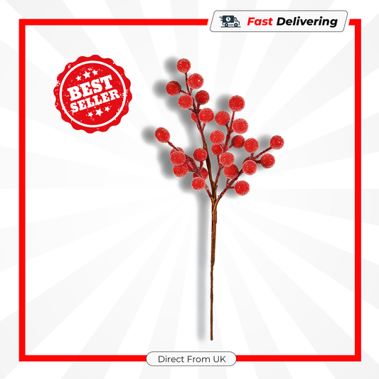 Premier 30cm Frosted Berry Pick Christmas Floral Decoration Winter Accent