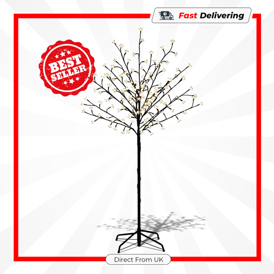 Premier 1.5m LED Cherry Tree 150 Multi Colour Lights Indoor Outdoor Decor