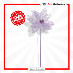 Premier Lilac Sparkle Poinsettia Stem 50cm Christmas Floral Decoration