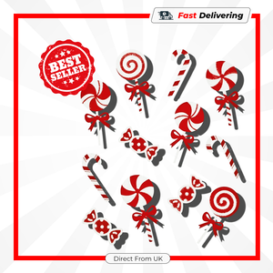 Premier Glitter Candy Window Sticker 35cm Christmas Holiday Decoration