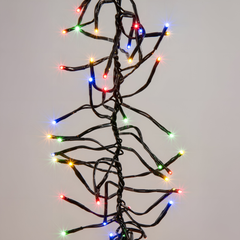Kaemingk Twinkle Cluster Lights 13.5m Black Cable With Multi Coloured Bulbs